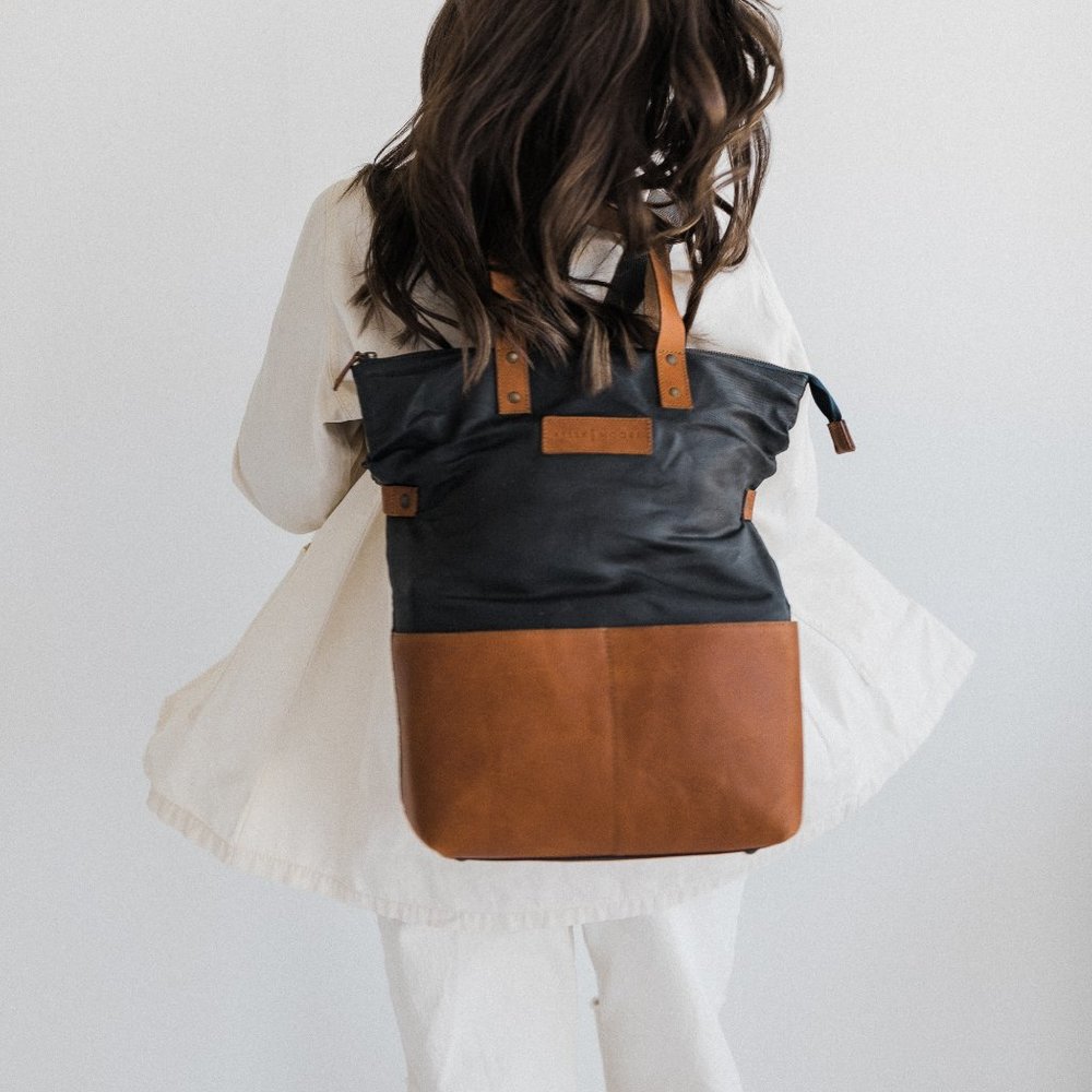 Kelly Moore Bag—Full-Grain Leather + Waxed Canvas Collins 3.0